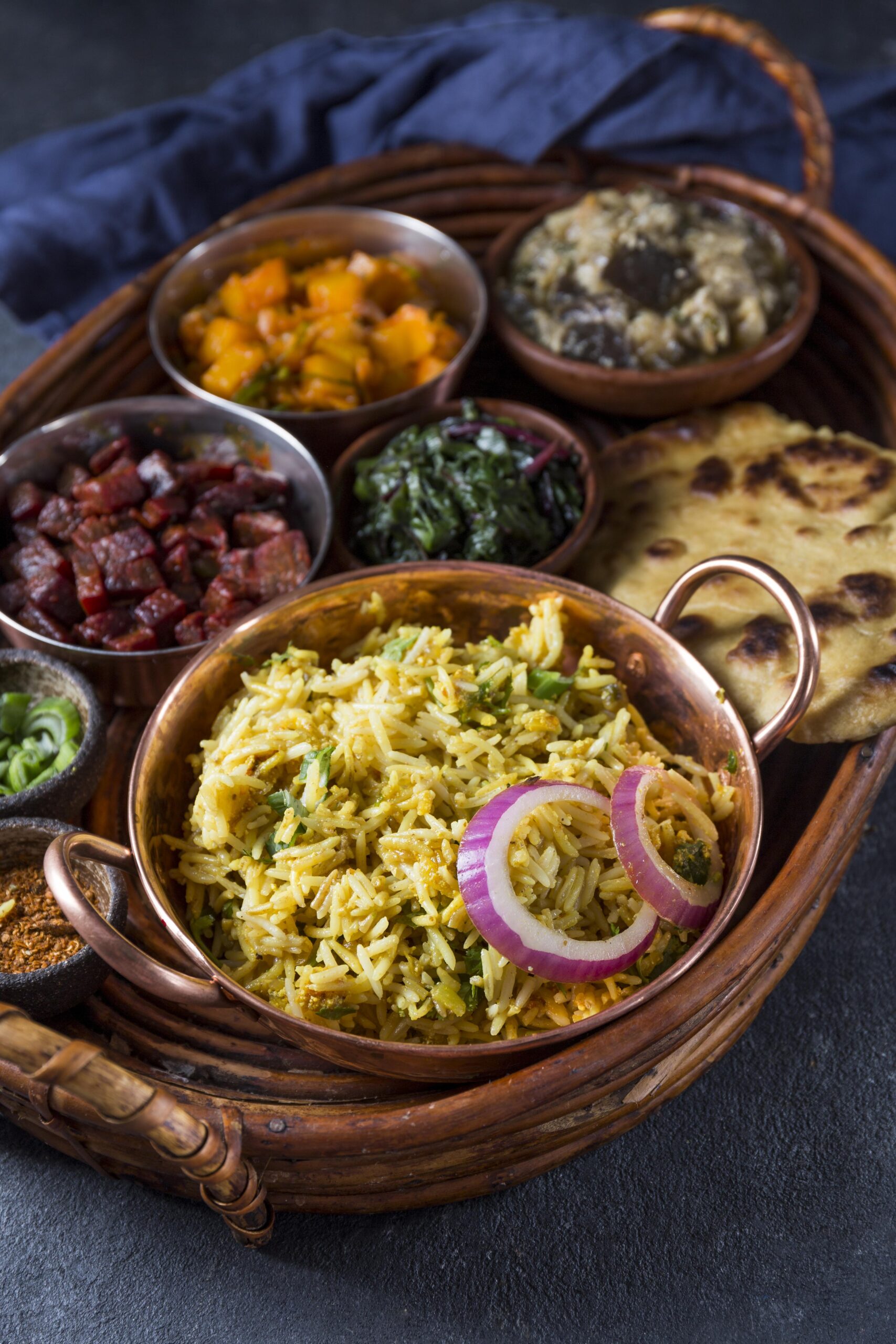 high angle delicious pakistan meal basket